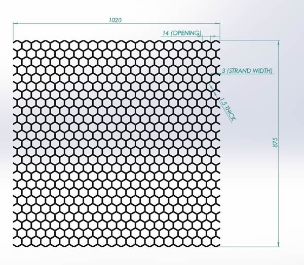 Black HDPE honeycomb plastic mesh grid
